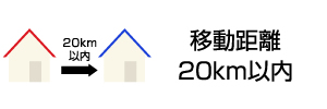 引越し先までの移動距離が20km以内であること